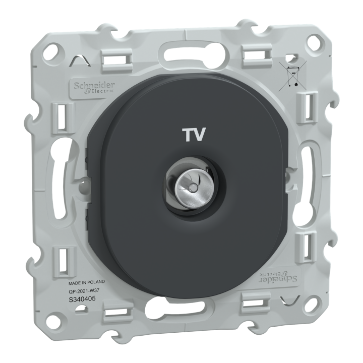 Ovalis - Prise Tv Simple - Anthracite