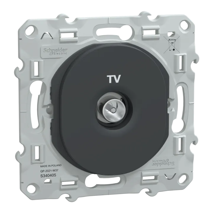 Ovalis - Prise Tv Simple - Anthracite