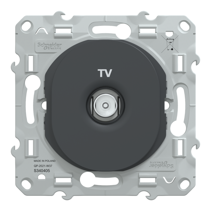 Ovalis - Prise Tv Simple - Anthracite