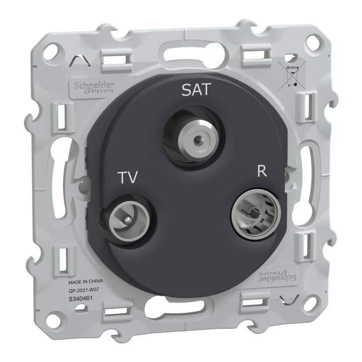 Ovalis - Prise Tv-R-Sat - Anthracite