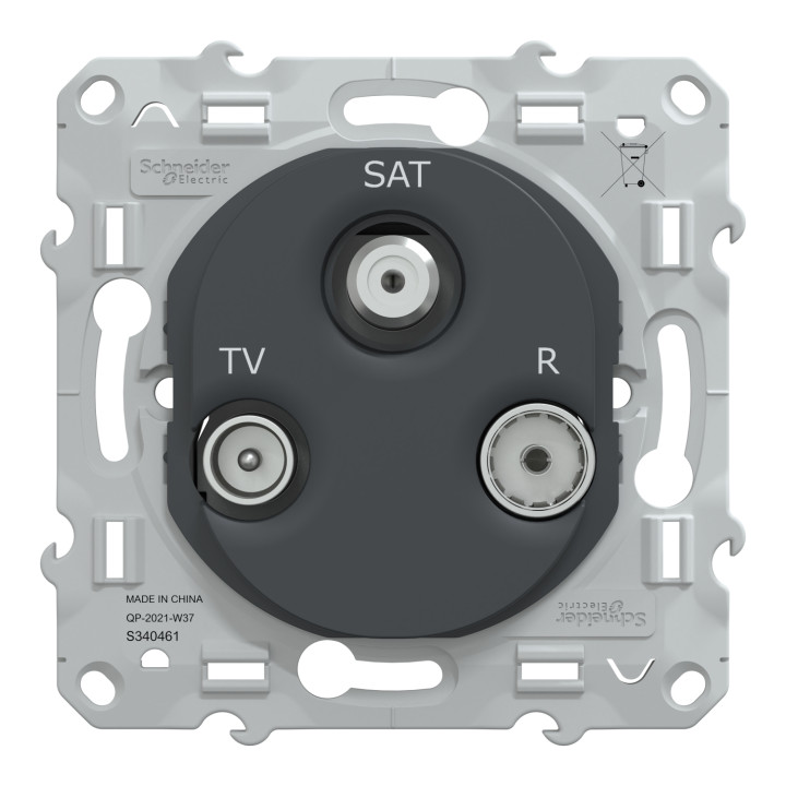 Ovalis - Prise Tv-R-Sat - Anthracite