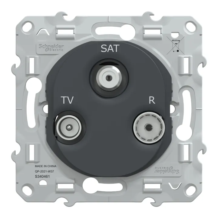Ovalis - Prise Tv-R-Sat - Anthracite