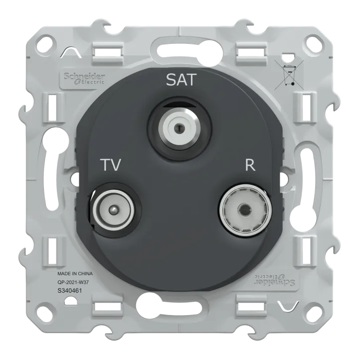 Ovalis - Prise Tv-R-Sat - Anthracite