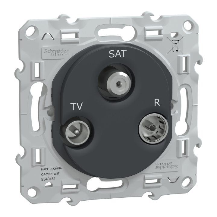 Ovalis - Prise Tv-R-Sat - Anthracite