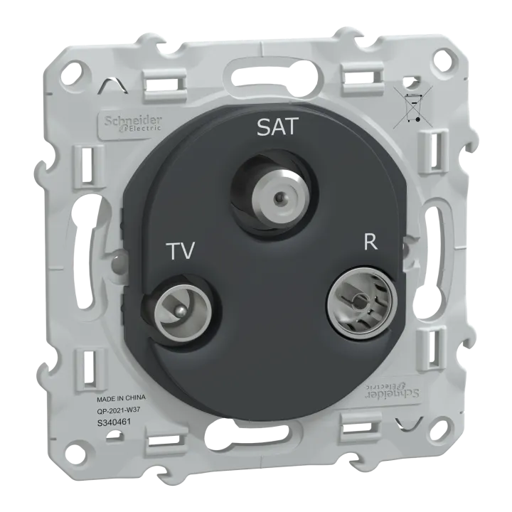 Ovalis - Prise Tv-R-Sat - Anthracite