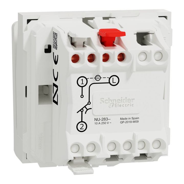 Unica - Commande À Carte No/Nf - 10A - 2 Modules - Blanc - Mécanisme Seul