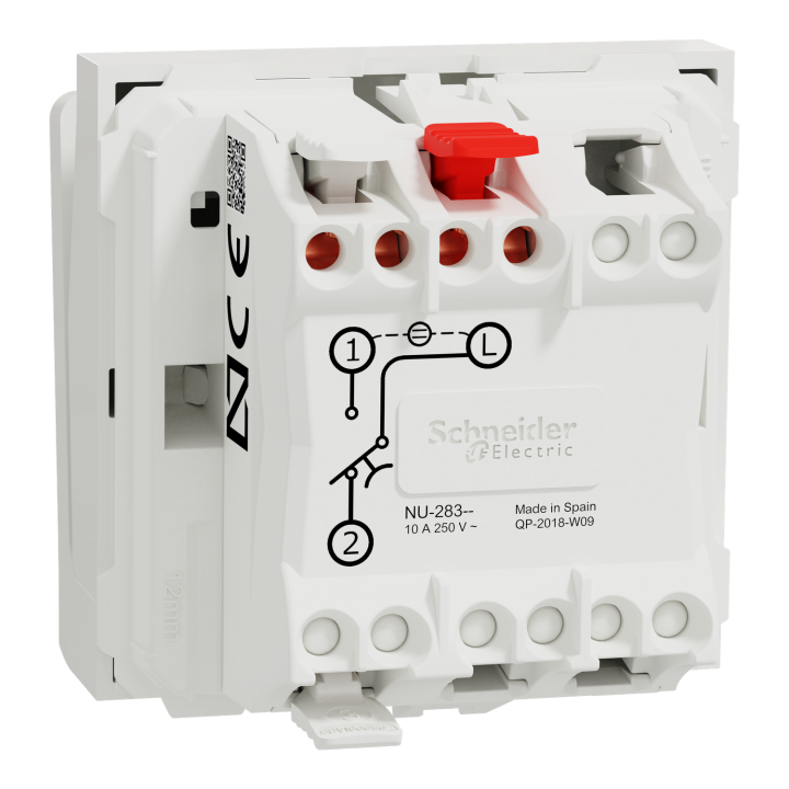 Unica - Commande À Carte No/Nf - 10A - 2 Modules - Blanc - Mécanisme Seul