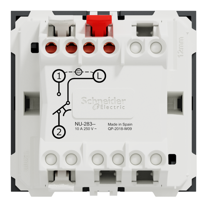 Unica - Commande À Carte No/Nf - 10A - 2 Modules - Anthracite - Mécanisme Seul