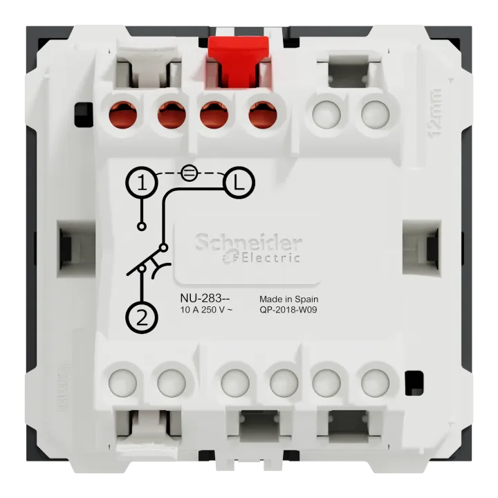 Unica - Commande À Carte No/Nf - 10A - 2 Modules - Anthracite - Mécanisme Seul