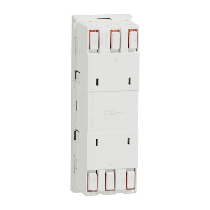 Unica - prise triple 2P+T - FR - 45° - Blanc - méca seul