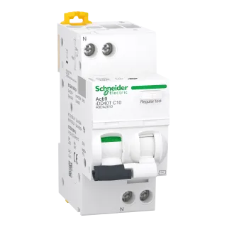 Acti9 Idd40T - Disjoncteur Dif. - 1P+N 10A - Crb C - 4500A/6Ka - 30Ma - Type Ac