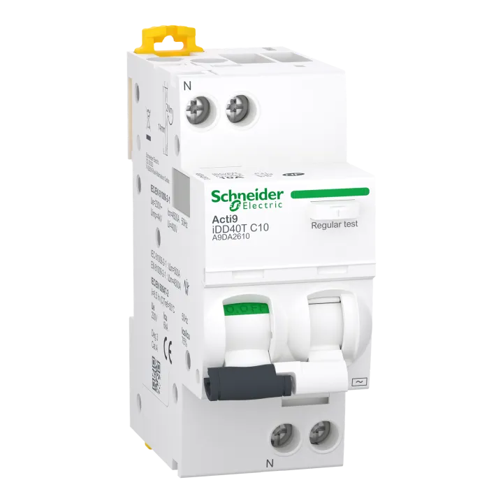 Acti9 Idd40T - Disjoncteur Dif. - 1P+N 10A - Crb C - 4500A/6Ka - 30Ma - Type Ac