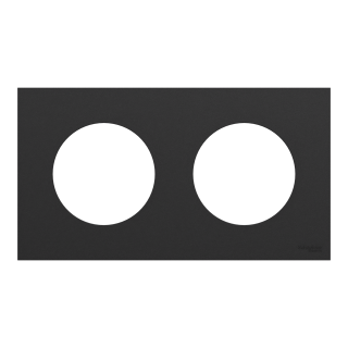 Odace - plaque de finition 2 postes - couleur Noir onyx
