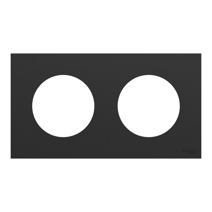 Odace - plaque de finition 2 postes - couleur Noir onyx