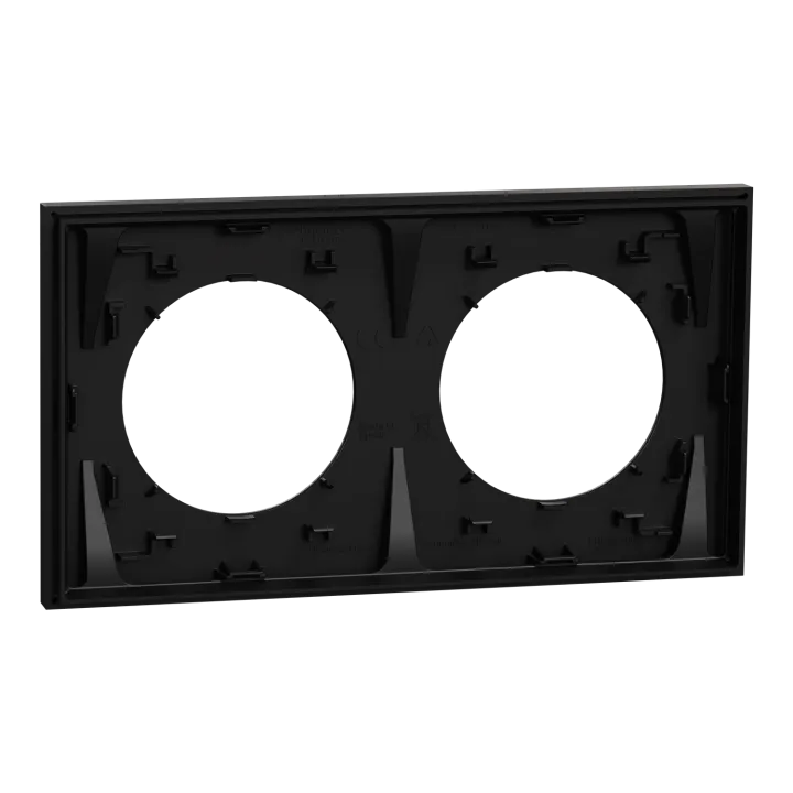 Odace - Plaque De Finition 2 Postes - Couleur Noir Onyx