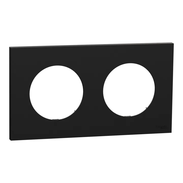 Odace - Plaque De Finition 2 Postes - Couleur Noir Onyx