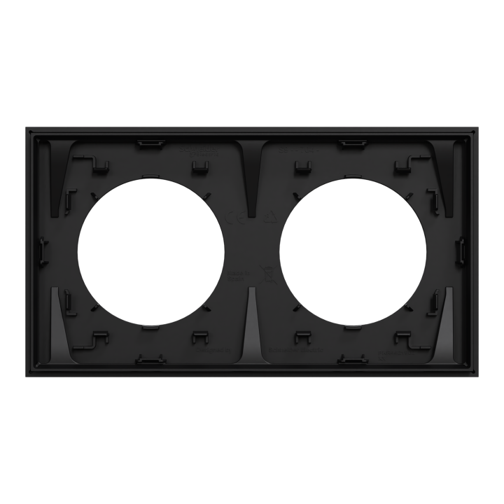 Odace - plaque de finition 2 postes - couleur Noir onyx