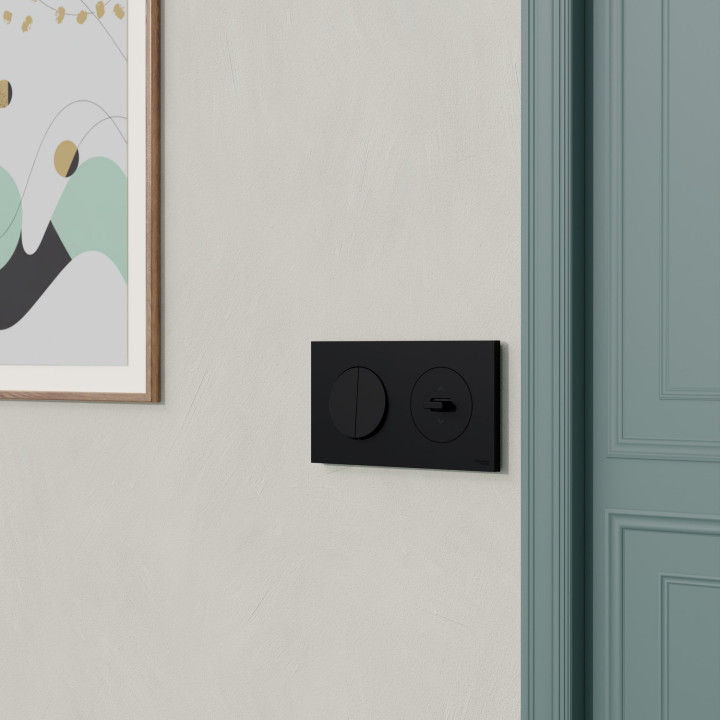Odace - plaque de finition 2 postes - couleur Noir onyx