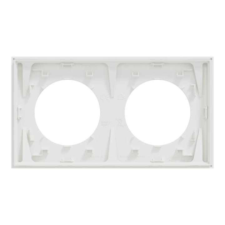 Odace - plaque de finition 2 postes - couleur Blanc craie