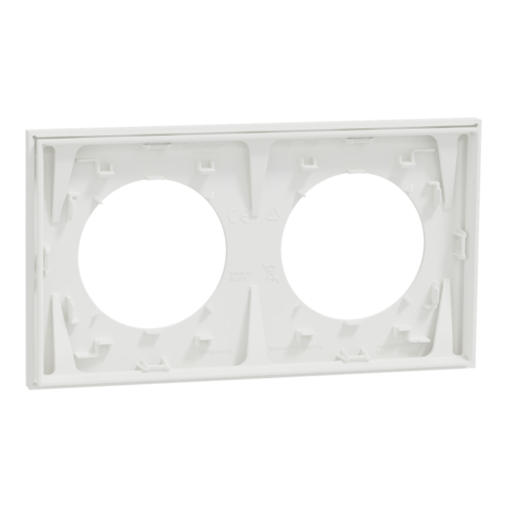 Odace - plaque de finition 2 postes - couleur Blanc craie