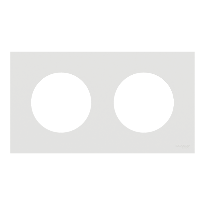 Odace - plaque de finition 2 postes - couleur Blanc craie