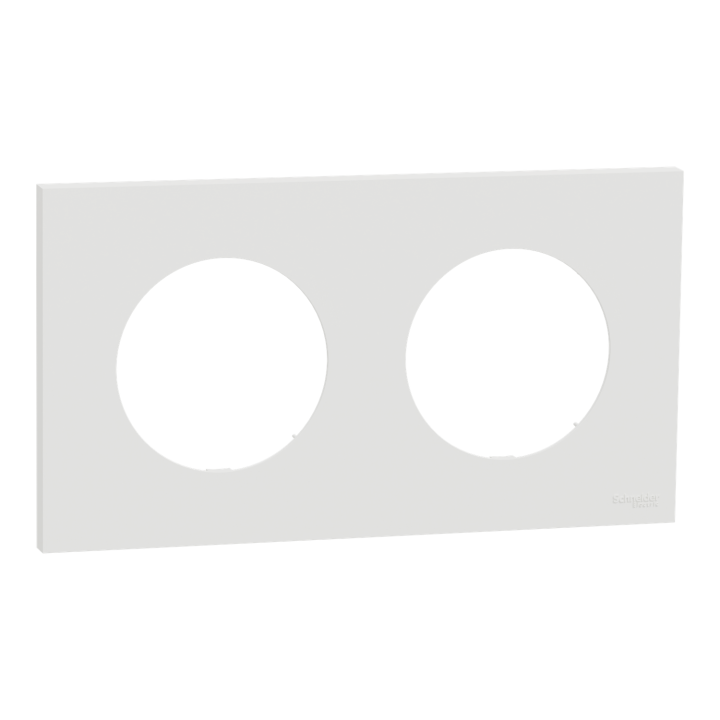 Odace - plaque de finition 2 postes - couleur Blanc craie