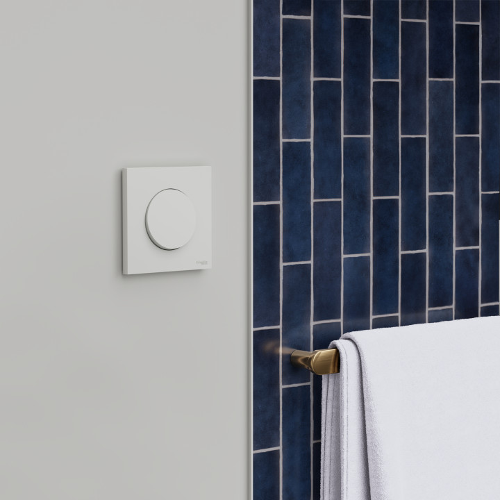 Odace - plaque de finition 1 poste - couleur Blanc craie