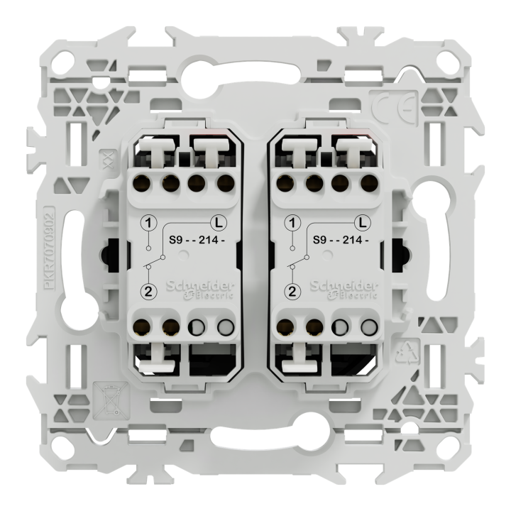 Odace - double va-et-vient ou poussoir - 10AX - noir onyx
