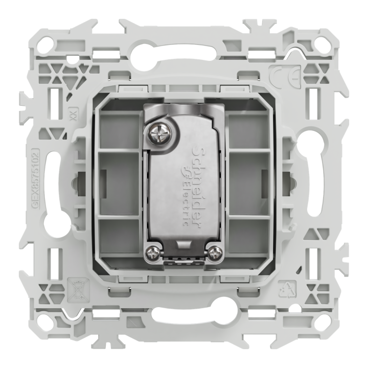 Odace - prise TV simple mâle - sortie coaxiale - blanc craie