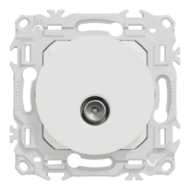 Odace - prise TV simple mâle - sortie coaxiale - blanc craie