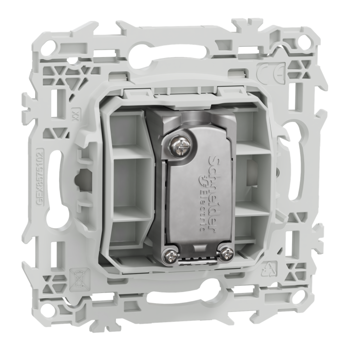 Odace - prise TV simple mâle - sortie coaxiale - blanc craie