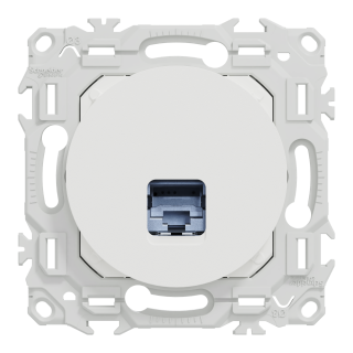 Odace - Prise Rj45 - Cat6 Stp Grade 2Tv Min À Grade 3Tv - Blanc Craie