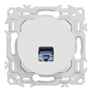 Odace - Prise Rj45 - Cat6 Stp Grade 2Tv Min À Grade 3Tv - Blanc Craie