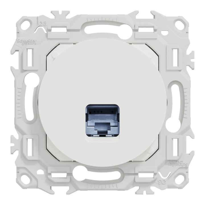 Odace - prise RJ45 - Cat6 STP grade 2TV min à grade 3TV - blanc craie