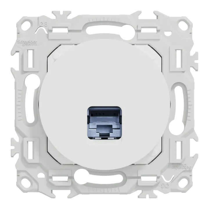 Odace - Prise Rj45 - Cat6 Stp Grade 2Tv Min À Grade 3Tv - Blanc Craie