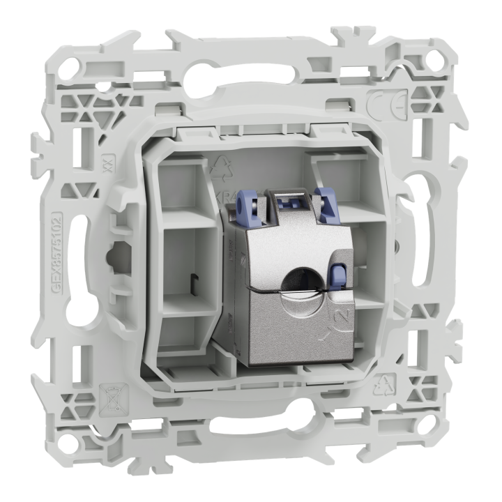 Odace - prise RJ45 - Cat6 STP grade 2TV min à grade 3TV - blanc craie