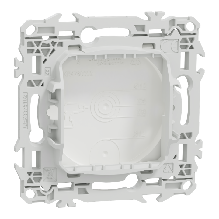 Odace - obturateur - pré-perçage pour sortie de câble - blanc craie