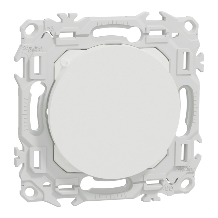 Odace - obturateur - pré-perçage pour sortie de câble - blanc craie