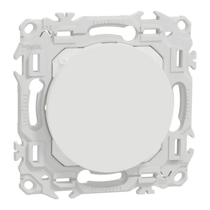 Odace - Obturateur - Pré-Perçage Pour Sortie De Câble - Blanc Craie