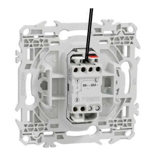 Odace - va-et-vient ou poussoir lumineux LED verte 0,15mA - 10AX - blanc craie