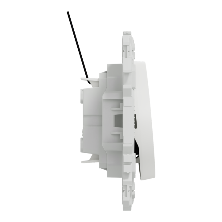 Odace - va-et-vient ou poussoir lumineux LED verte 0,15mA - 10AX - blanc craie