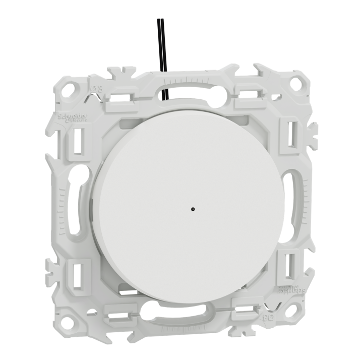 Odace - va-et-vient ou poussoir lumineux LED verte 0,15mA - 10AX - blanc craie