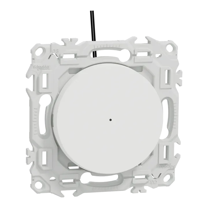 Odace - Va-Et-Vient Ou Poussoir Lumineux Led Verte 0,15Ma - 10Ax - Blanc Craie