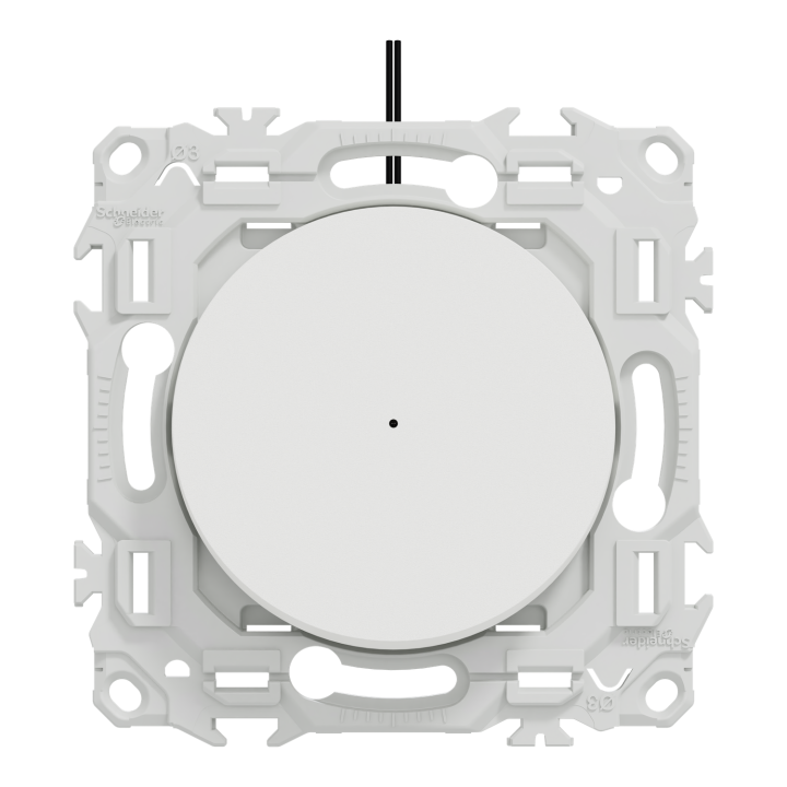 Odace - va-et-vient ou poussoir lumineux LED verte 0,15mA - 10AX - blanc craie