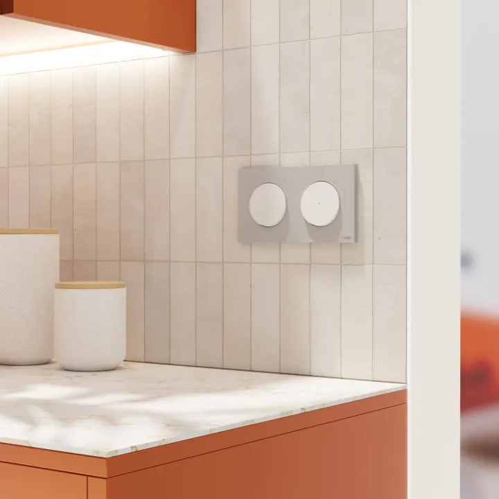 Odace - Va-Et-Vient Ou Poussoir Lumineux Led Verte 0,15Ma - 10Ax - Blanc Craie