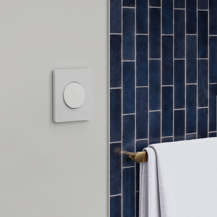 Odace - va-et-vient ou poussoir lumineux LED verte 0,15mA - 10AX - blanc craie