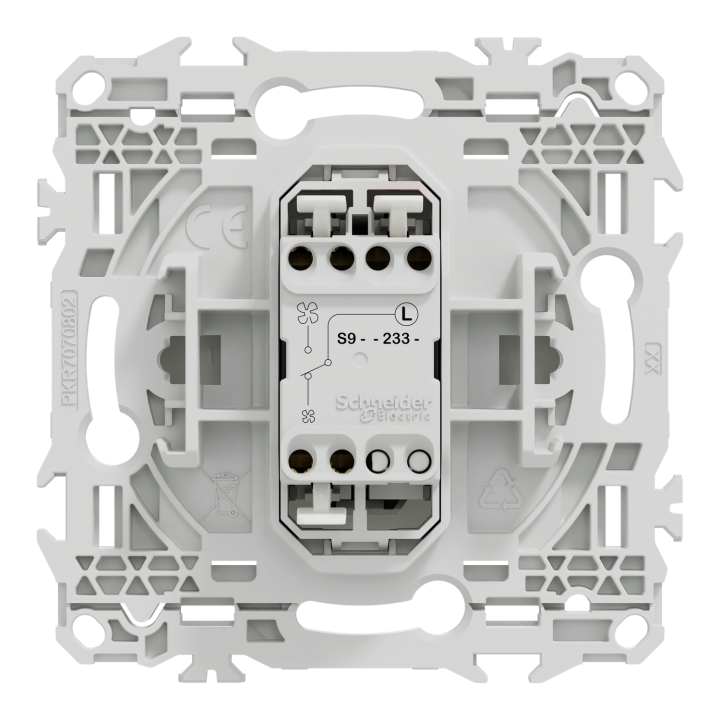 Odace - inter ou poussoir VMC 2 vitesses - 10AX - blanc craie