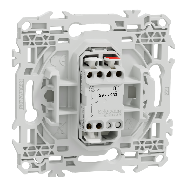 Odace - inter ou poussoir VMC 2 vitesses - 10AX - blanc craie
