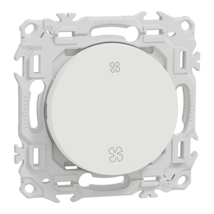 Odace - inter ou poussoir VMC 2 vitesses - 10AX - blanc craie