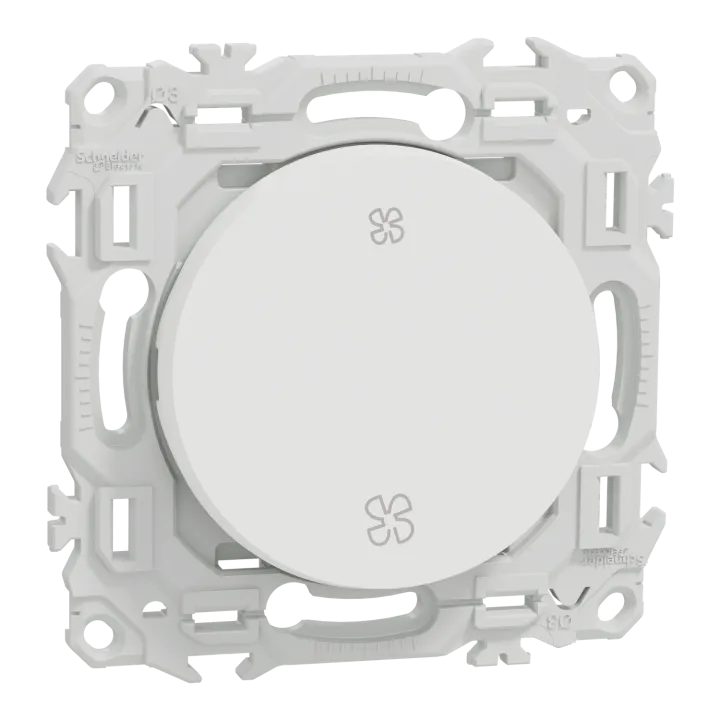 Odace - Inter Ou Poussoir Vmc 2 Vitesses - 10Ax - Blanc Craie